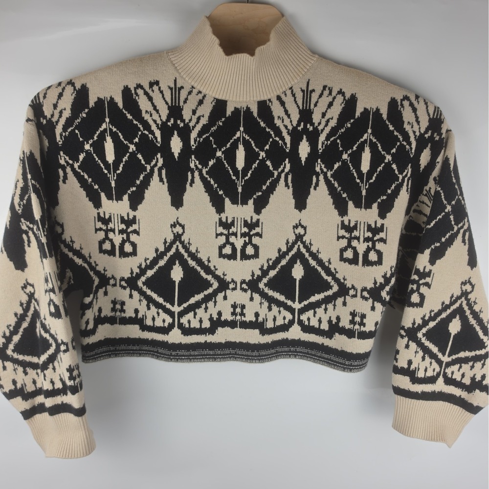 Caballero Maeva Ikat Tapestry Crop Sweater Sz S Wonderful